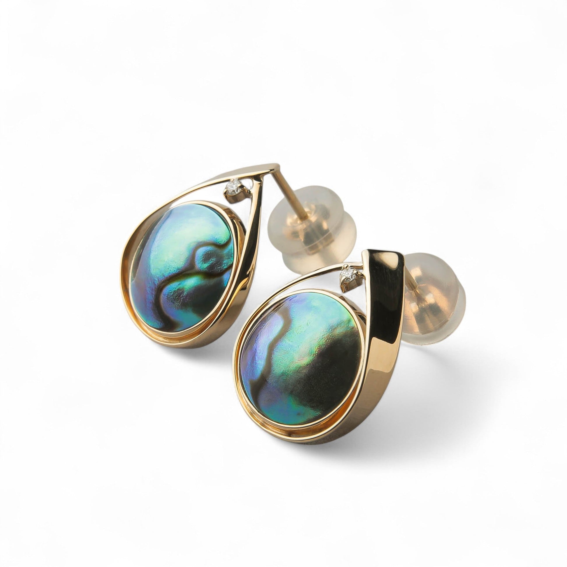 Abalone Pearl Earrings 10mmUP K18YG