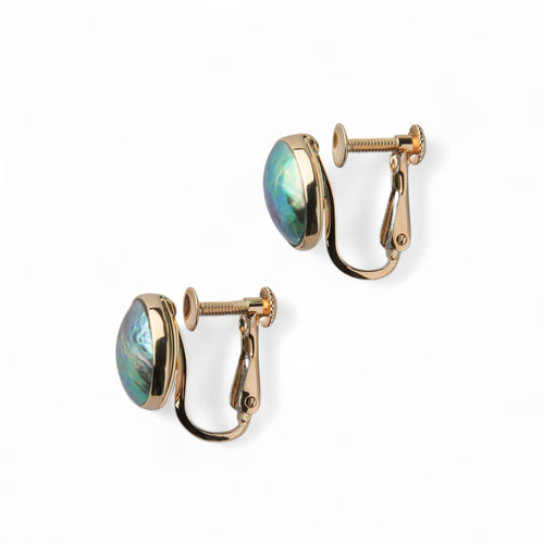 Abalone Pearl Clip-on Earrings 9mmUP K18YG